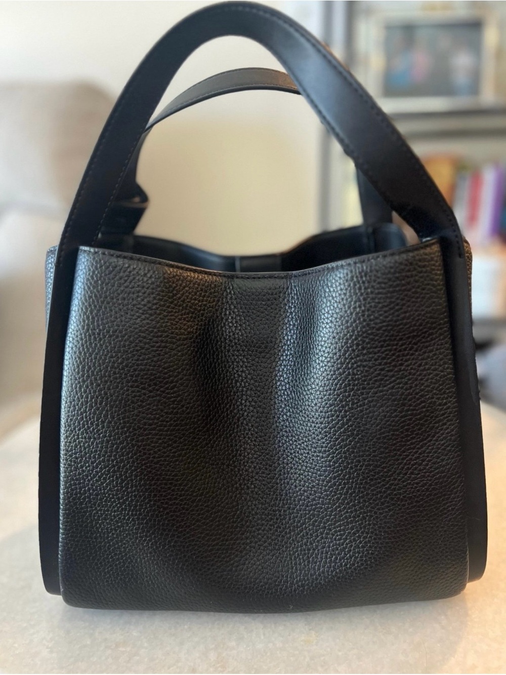 kate spade black pebbled leather knott carryall crossbody or great smaller purse - Picture 3 of 8